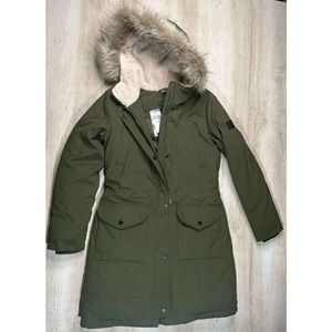 Polo Ralph Lauren Women S Green Puffer Coat Fleece Hooded Fur Parka $289